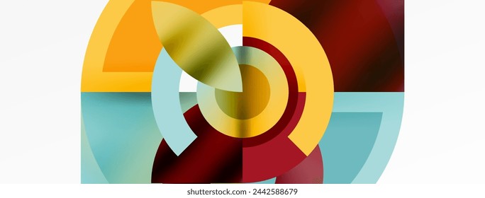 Round elements and circles geometric minimal composition background. Vector Illustration For Wallpaper, Banner, Background, Card, Book Illustration, landing page