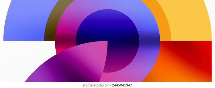 Round elements and circles geometric minimal composition background. Vector Illustration For Wallpaper, Banner, Background, Card, Book Illustration, landing page