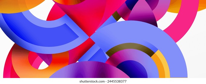 Round elements and circles geometric minimal composition background. Vector Illustration For Wallpaper, Banner, Background, Card, Book Illustration, landing page