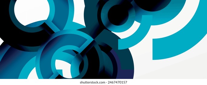 Round elements and circles geometric minimal composition background. Vector Illustration For Wallpaper, Banner, Background, Card, Book Illustration, landing page