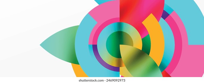 Round elements and circles geometric minimal composition background. Vector Illustration For Wallpaper, Banner, Background, Card, Book Illustration, landing page