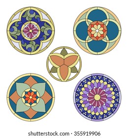 Round elements for a classic stained glass