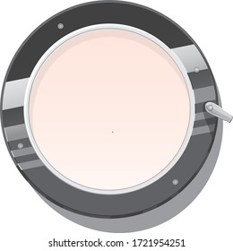 
 round  eluminator. window on the ship