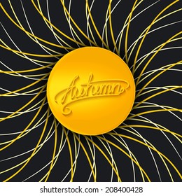 Round emblem and autumn abstract background. Vector eps 10