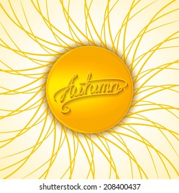 Round emblem and autumn abstract background. Vector eps 10