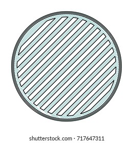 round emblem in colored crayon silhouette and striped vector illustration