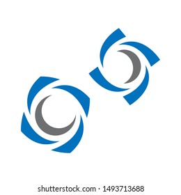 Round emblem flower in a circle n linear style Vector abstract badge for design of natural products