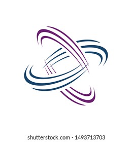 Round emblem flower in a circle n linear style Vector abstract badge for design of natural products