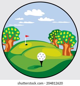 round emblem for golf course