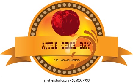 Round emblem label for event Apple Cider Day