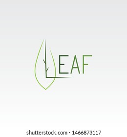 Round emblem leaf in a circle n linear style