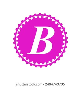 Round emblem with the letter B. Logo for your design.