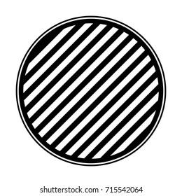round emblem in monochrome and striped vector illustration