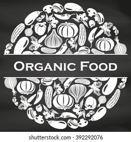 Round emblem of vegetables
