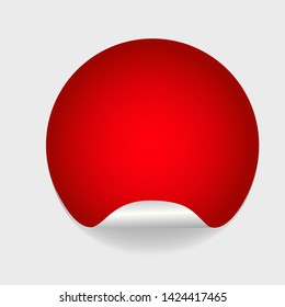 Round empty adhesive paper sticker mock up with bent edge. Template of empty circle sticky label in mockup style. vector eps10