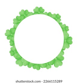 round empty border with clover. happy Patrick. copy space. vector