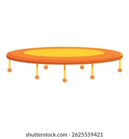 Round empty trampoline for jumping and bouncing at home or amusement park, isolated on white background