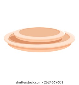 Round empty two level podium standing on white background, perfect for placing your product packaging