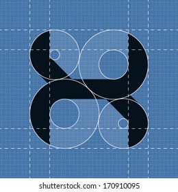 Round engineering font. Symbol X