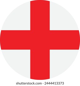 Round England flag . Circle flag of England . English flag button . Vector illustration