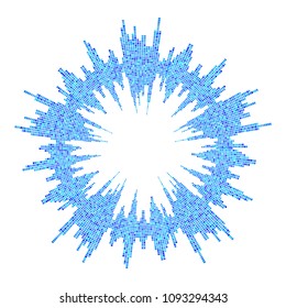 round equalizer, sound wave isolated on white background