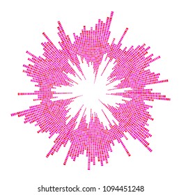 round equalizer, sound wave isolated on white background
