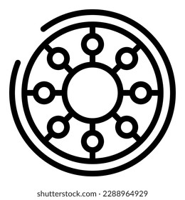 Round espander icon outline vector. Sport training. Iron power