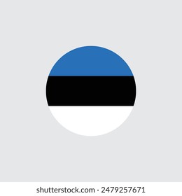 Elemento de diseño de emblema de bandera de Estonia redonda