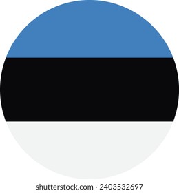 Round Estonia flag vector . Round Estonian flag icon