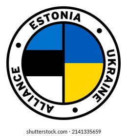 Round Estonia Ukraine Alliance Flag Clipart