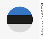 Round estonian flag vector icon isolated on white background. The flag of Estonia in a circle.