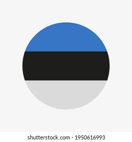Round estonian flag vector icon isolated on white background. The flag of Estonia in a circle.