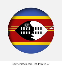Round Eswatini national flag highlight icon, sticker