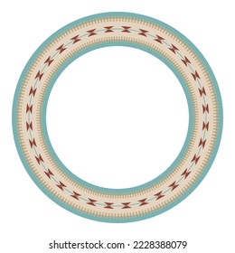 Round ethnic frame. Decorative circle border with tribal design.