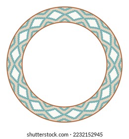 Round ethnic frame. Decorative circle border with tribal design.