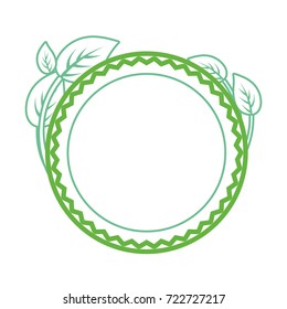 round ethnic frame with leaves vector illustration