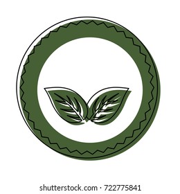 round  ethnic frame  with leaves vector illustration