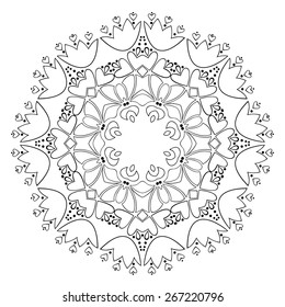 Round ethnic ornament. Lace mandala. Vector art