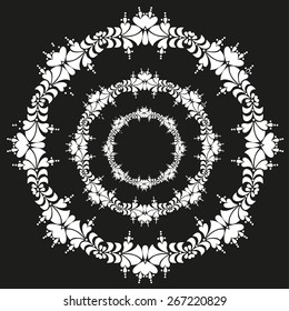 Round ethnic ornament. Lace mandala. Vector art