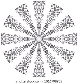 Round ethnic outline pattern mandala vector for coloring books