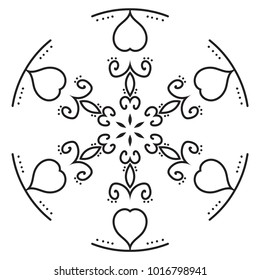Round ethnic outline pattern mandala vector for coloring books