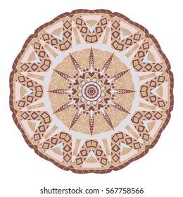 Round Ethnic Pattern. Bright Mandala Ornament