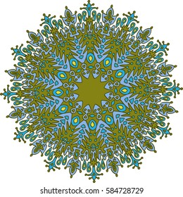 Round Ethnic Pattern. Bright Mandala Ornament