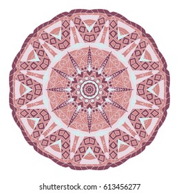 Round Ethnic Pattern. Bright Mandala Ornament