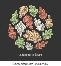 round ethnic summer autumn floral vector pattern design