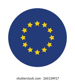 Round European Union Flag Vector Icon Isolated, European Union Flag Button