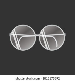 Round Eye Glass Frame Vector Illustration Background