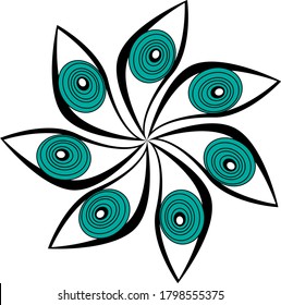 
Round eye ornament. Power socket. Occultism.