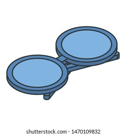 Round eyeglasses icon. Isometric of round eyeglasses vector icon for web design isolated on white background