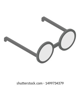 Round eyeglasses icon. Isometric of round eyeglasses vector icon for web design isolated on white background